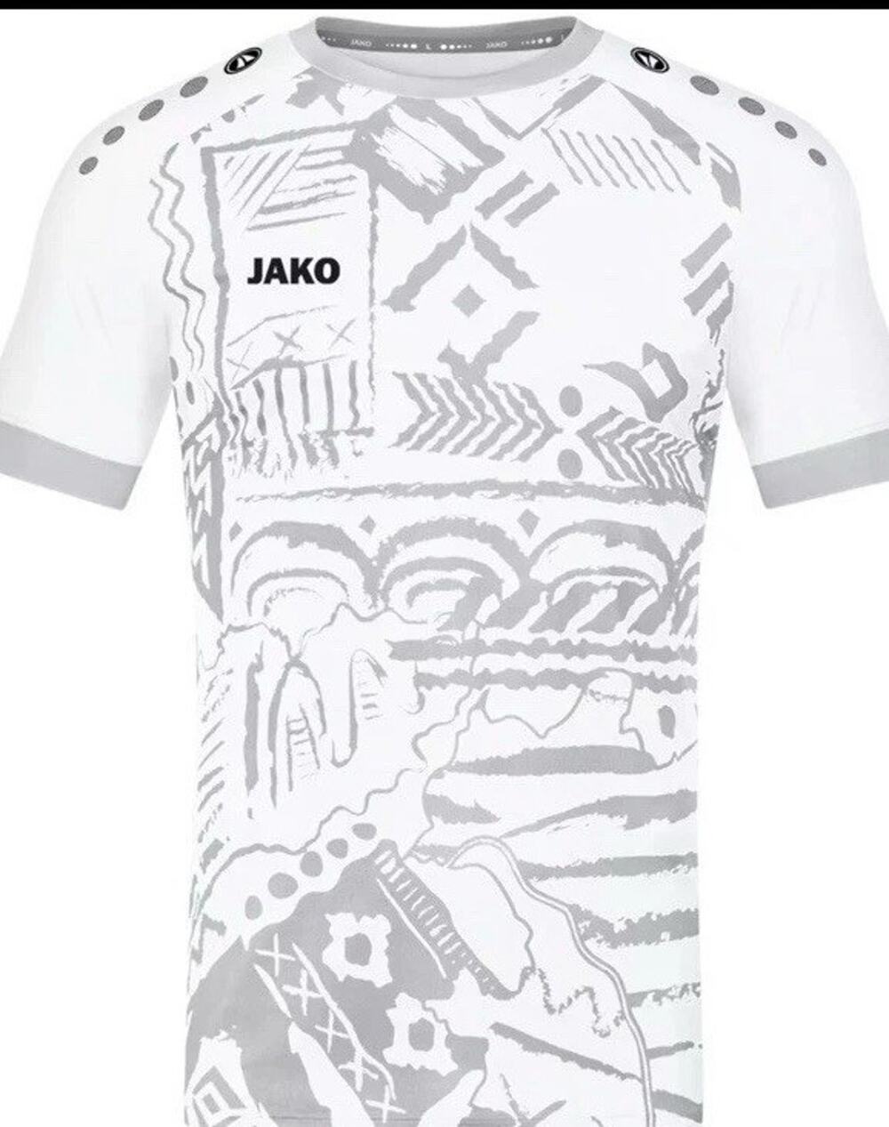 JAKO Mens Soccer Jersey Blokecore Gorpcore White Gray Athletic Football Size XL